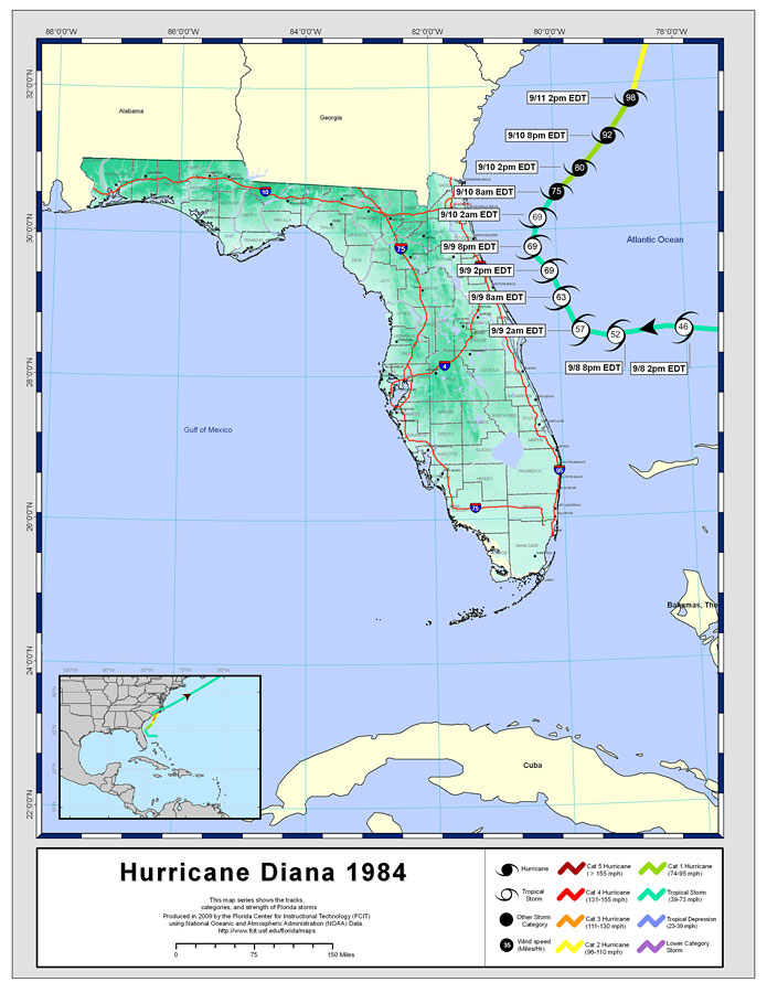 Storm Tracks by Name: Hurricane Diana