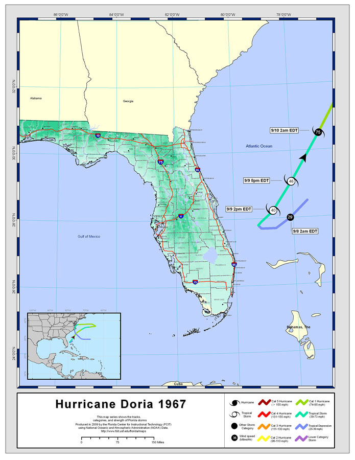 Storm Tracks by Name: Hurricane Doria