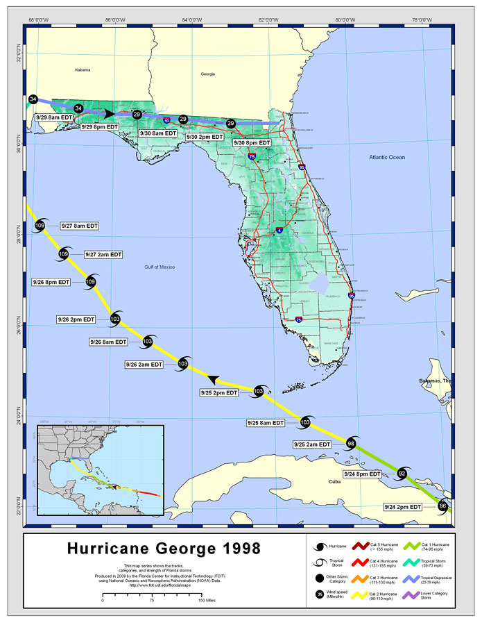 Storm Tracks by Name: Hurricane George