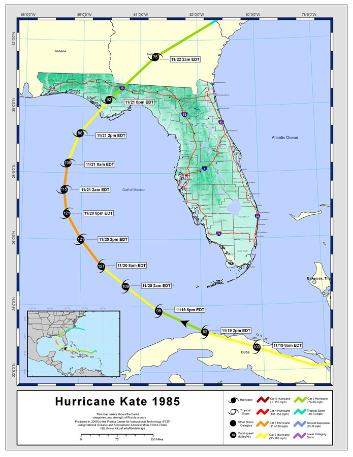 Storm Tracks by Name: Hurricane Kate