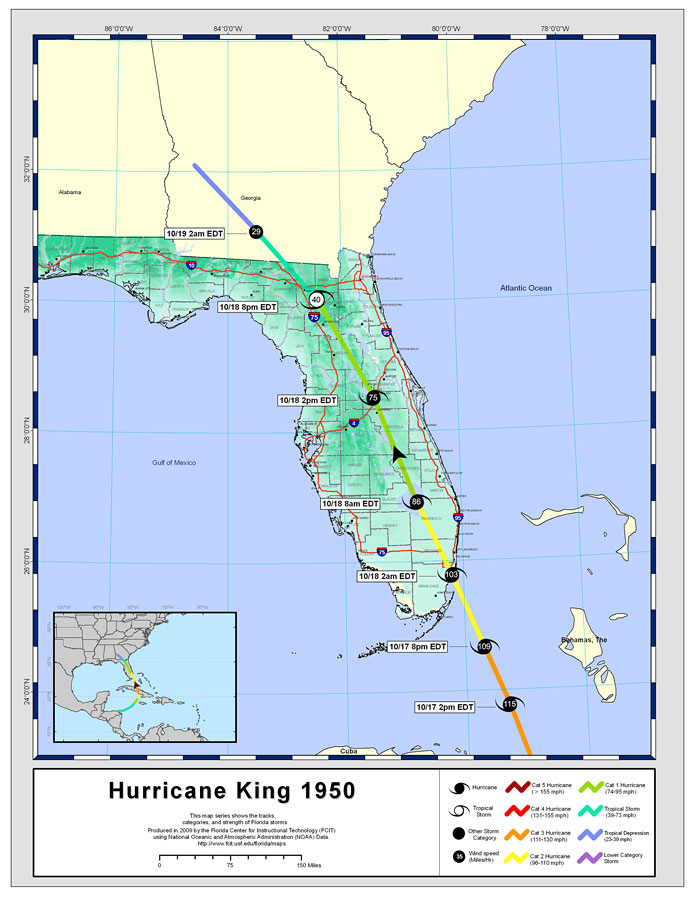 Storm Tracks by Name: Hurricane King
