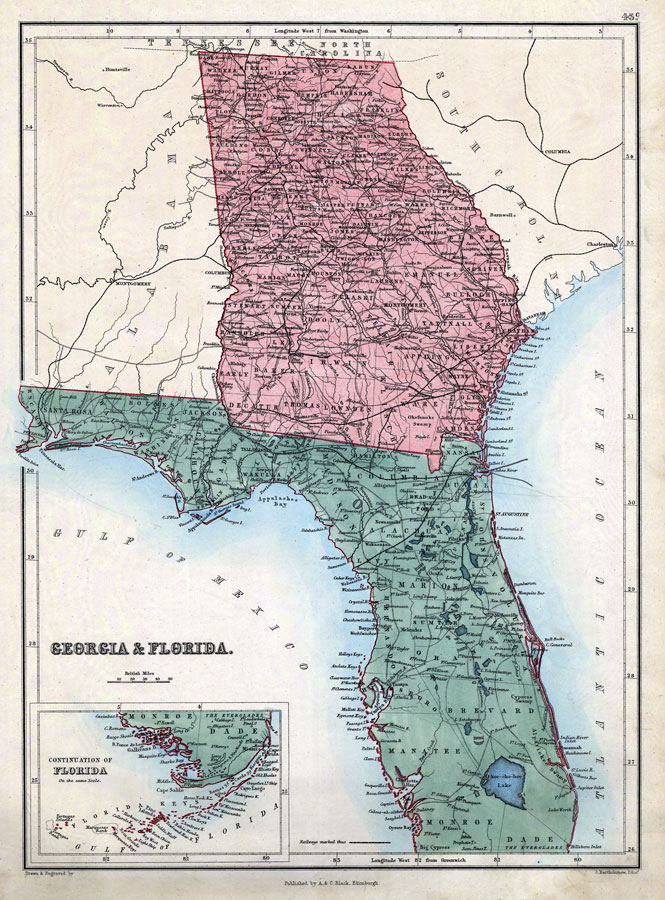 map of florida and georgia Georgia Florida 1873 map of florida and georgia