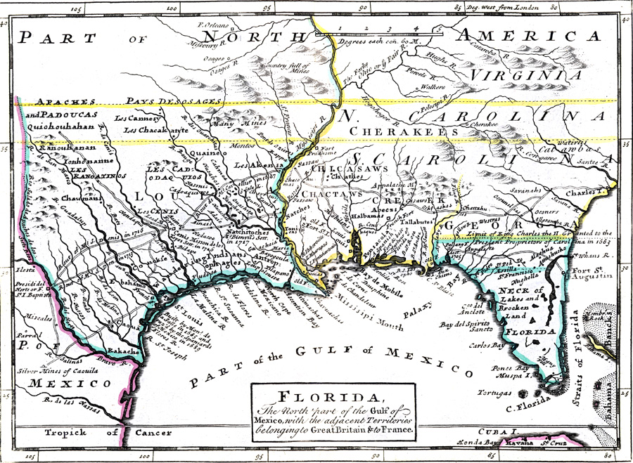 Florida : the north part of the Gulf of Mexico with the adjacent territories belonging to Great Britain and to France.