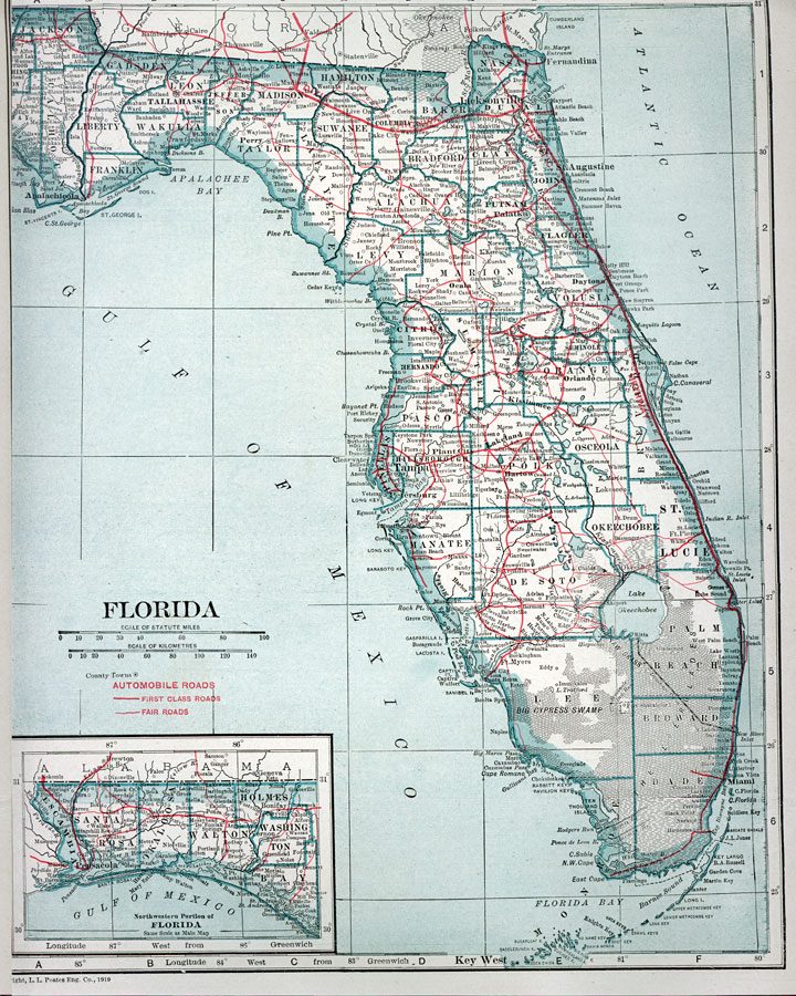 of florida 1919 site map automobile map of florida 1919