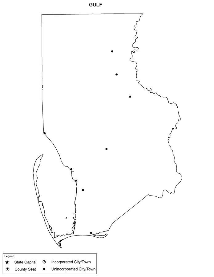 Gulf County Cities Outline