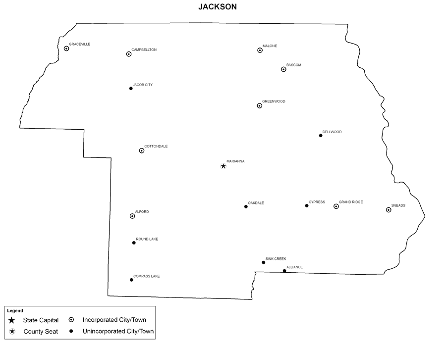Jackson County Cities with Labels