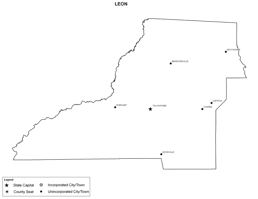 Leon County Cities with Labels