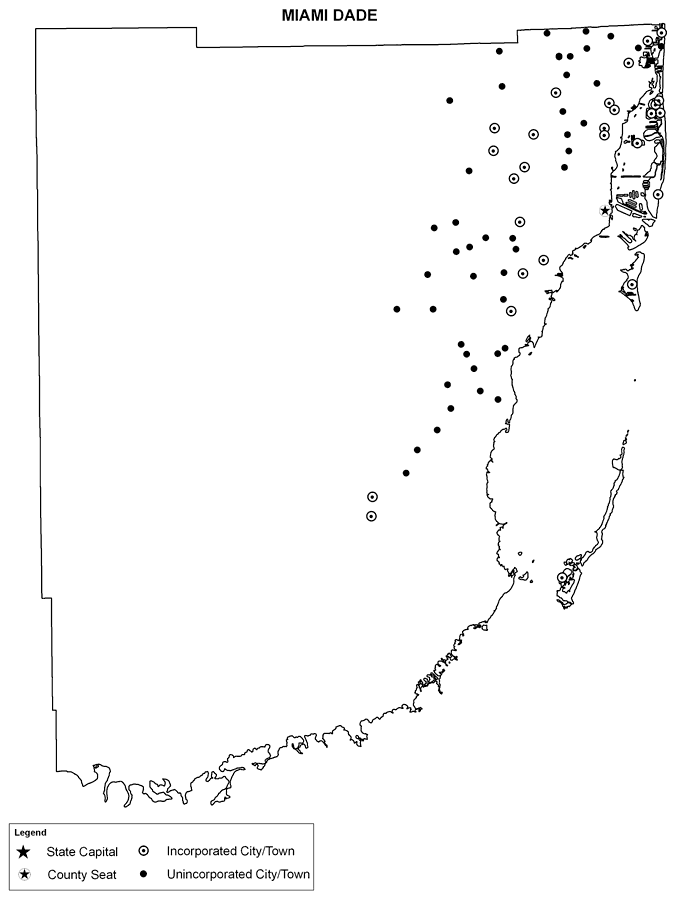 Miami-Dade County Cities Outline