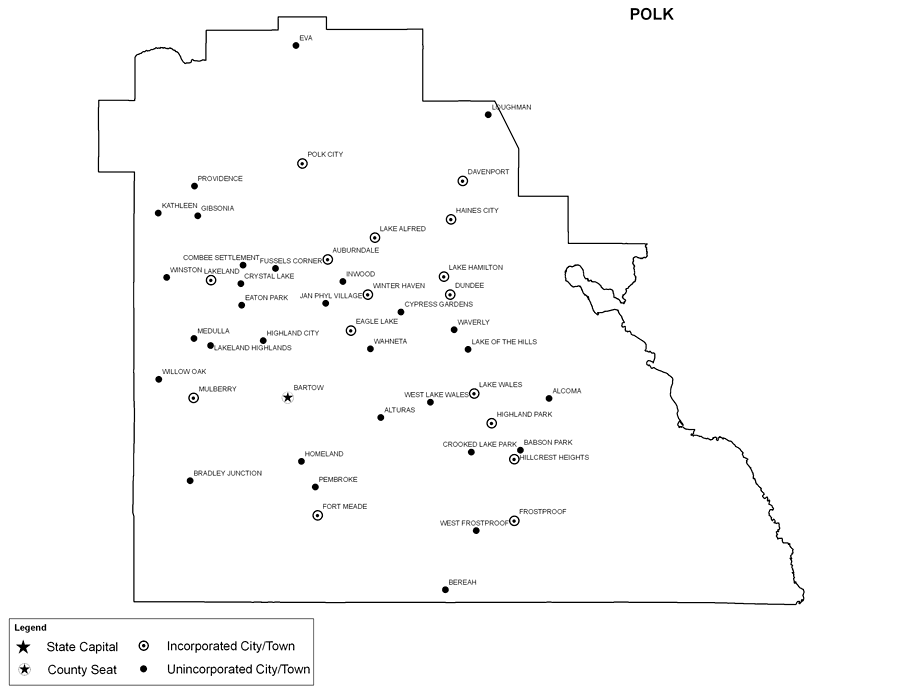 Polk County Cities With Labels 2009
