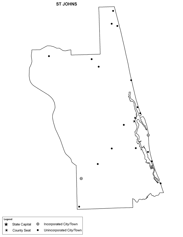St. Johns County Cities Outline