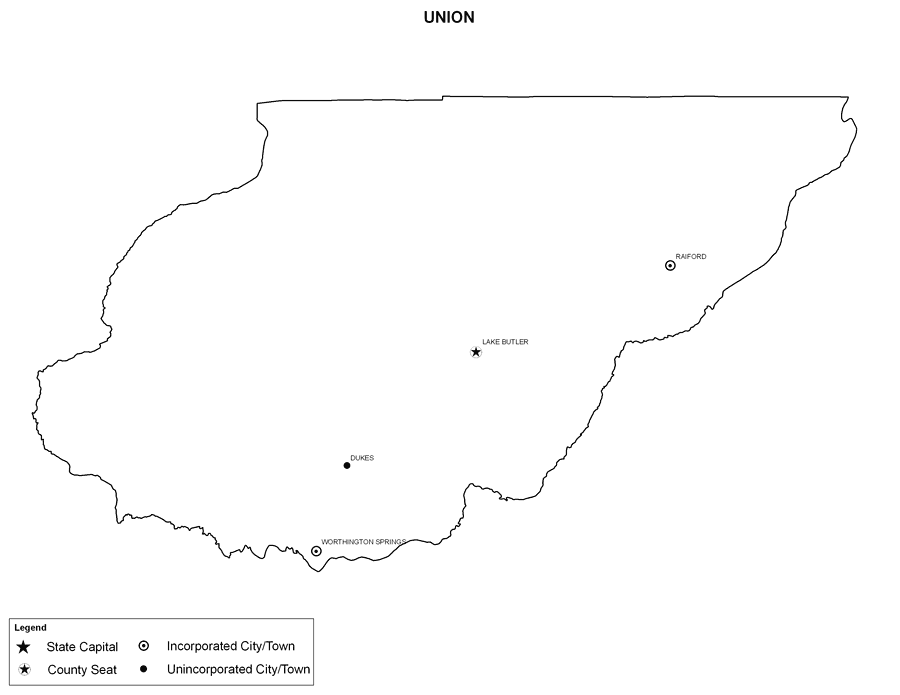 Union County Cities with Labels
