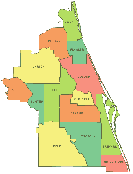 counties in central florida map Florida Map 2018 Central Florida Map With Counties counties in central florida map