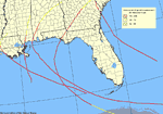 Florida Hurricane Maps by Decade