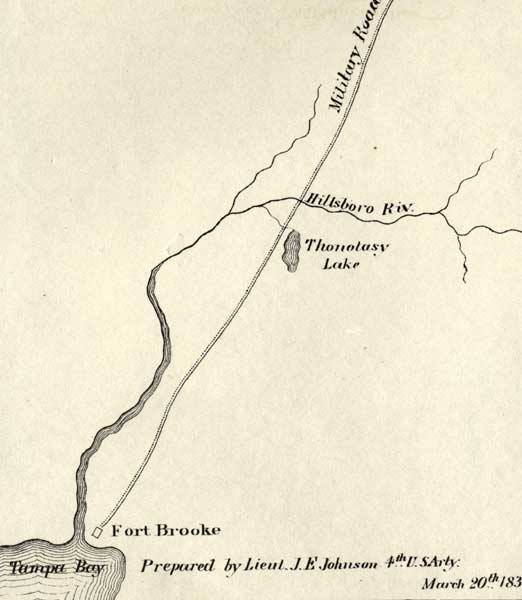 Detail Map of Major Dade Battle Ground: Fort Brooke