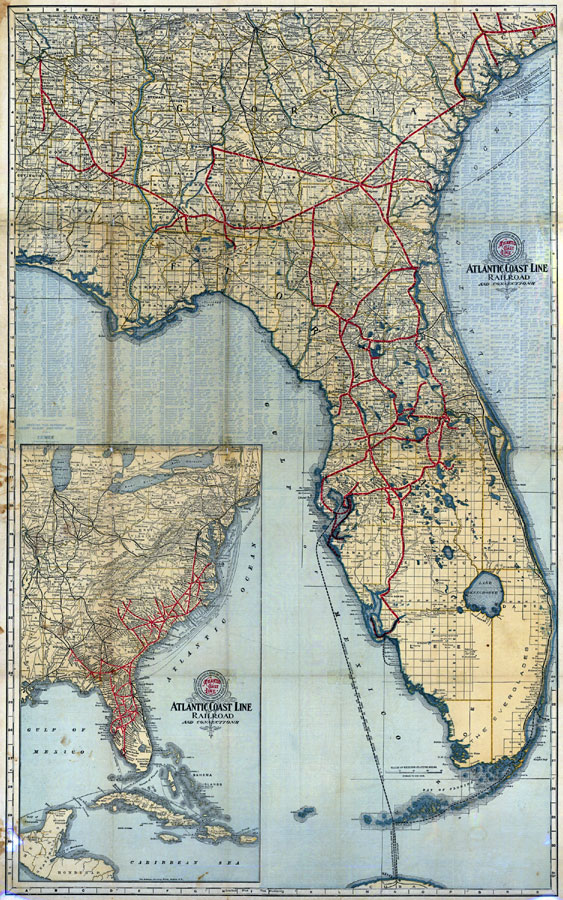 Complete map of Florida and the South