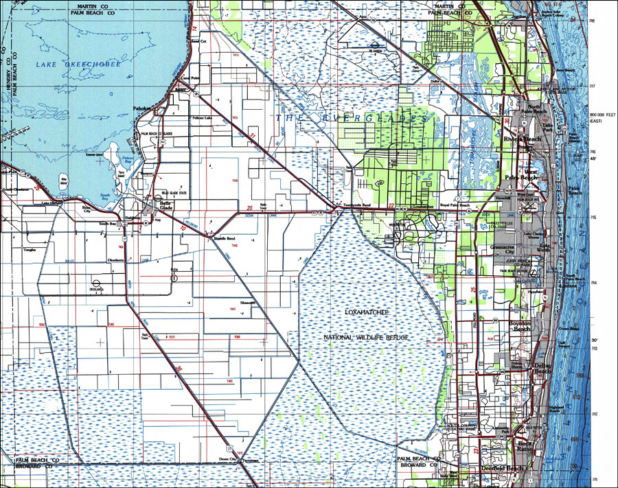 Broward County Elevation Map Palm Beach County, Florida, 1987