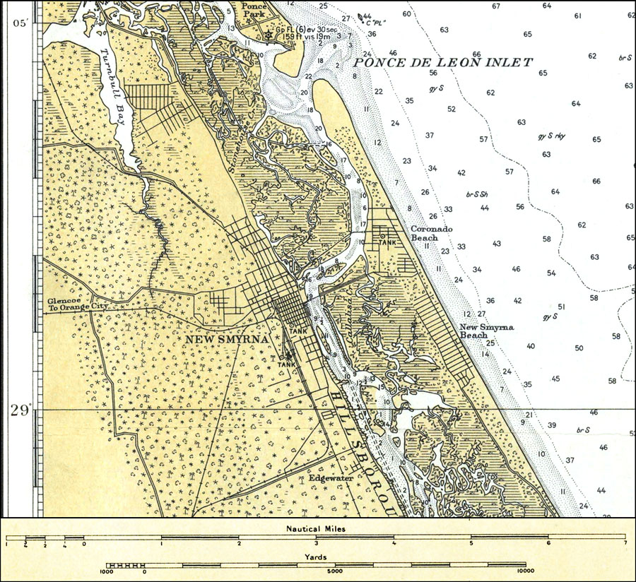 ponce de leon inlet florida map Ponce De Leon Inlet And New Smyrna 1931 ponce de leon inlet florida map