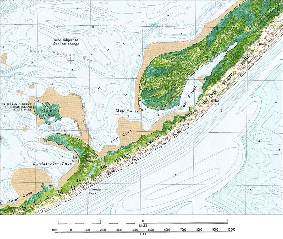 St George Florida Map Saint George Island State Park, 1982