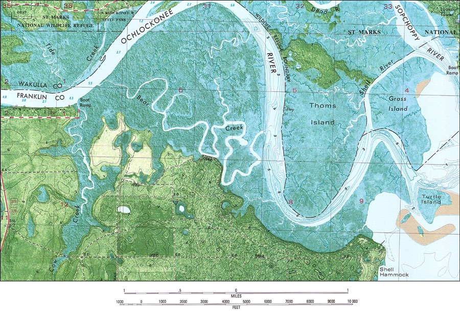 Ochlockonee Bay Fishing Map Mouth Of The Ochlockonee River, 1981