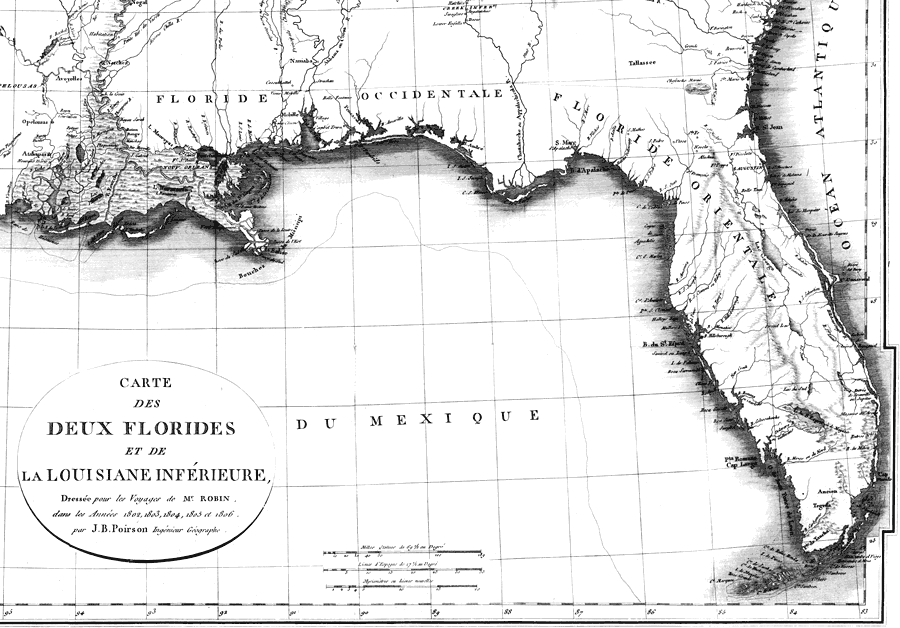 Carte des deux Florides et de la Louisiane inferieure: East and West Florida