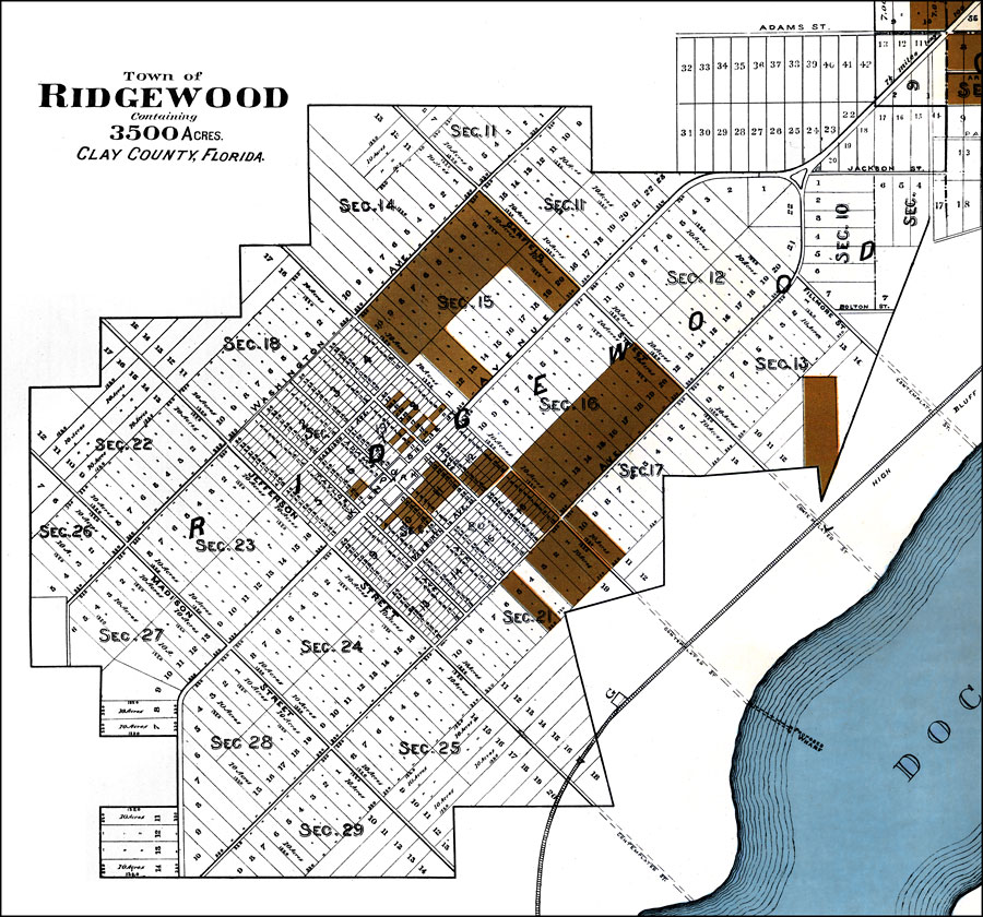 Map of the Florida Winter Home and Improvement Companies Lands - Ridgewood