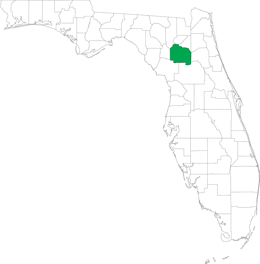 Locater Map of Alachua County
