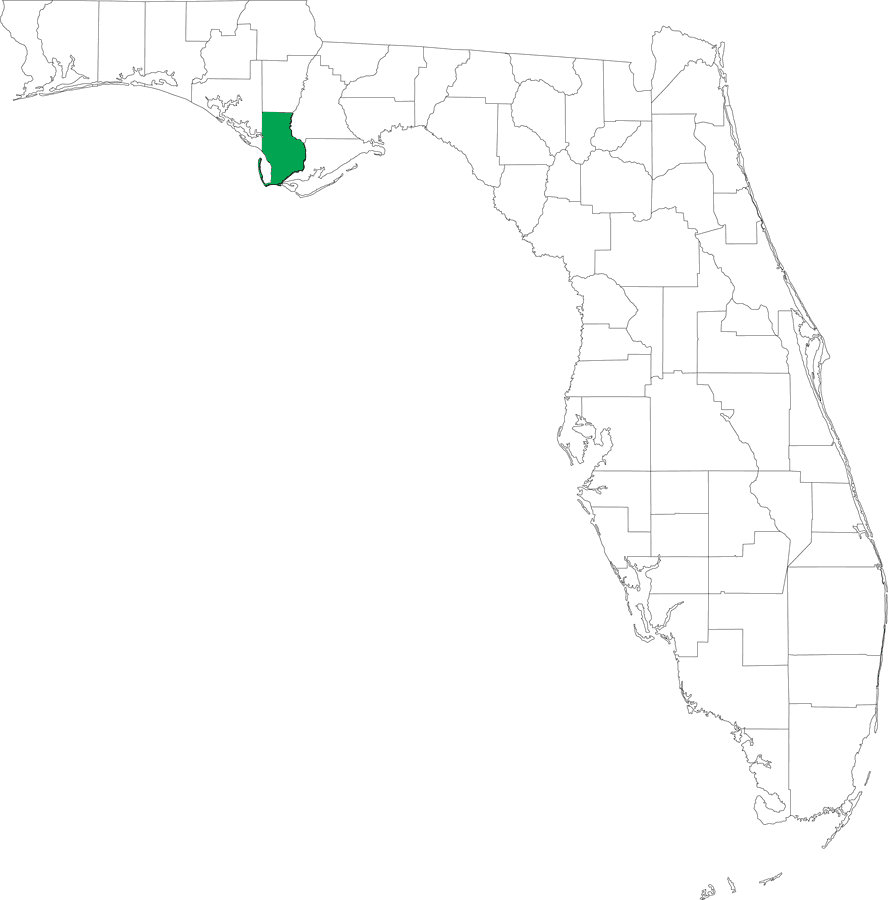 Locater Map of Gulf County