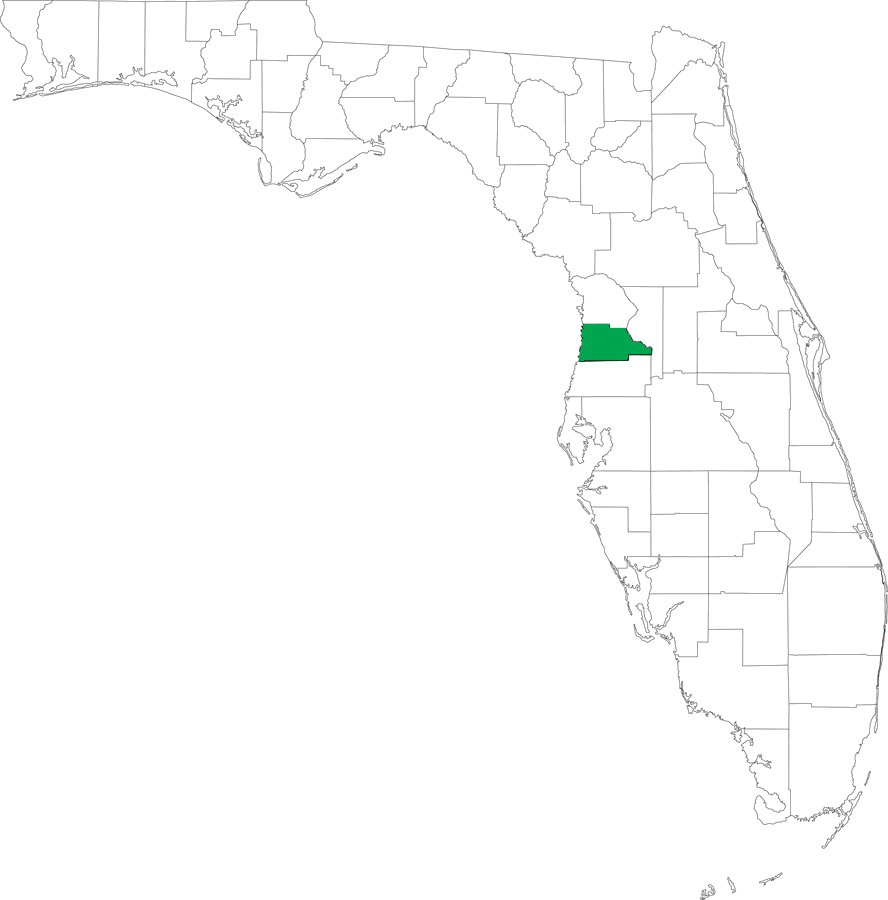 Locater Map of Hernando County