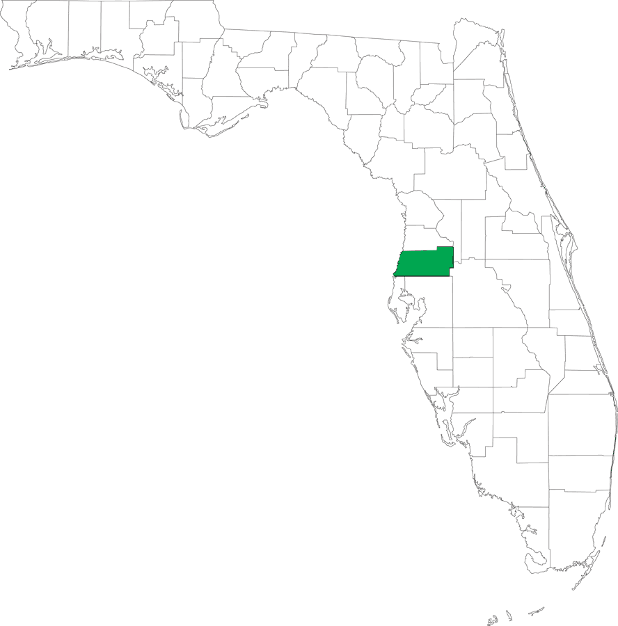 Locater Map of Pasco County