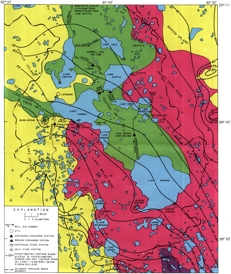 Hydrology of the Oklawaha Lakes Area of Florida- Figure 1