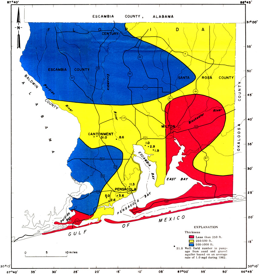 Ground-Water Features in Escambia and Santa Rosa Counties, Florida- Figure 8