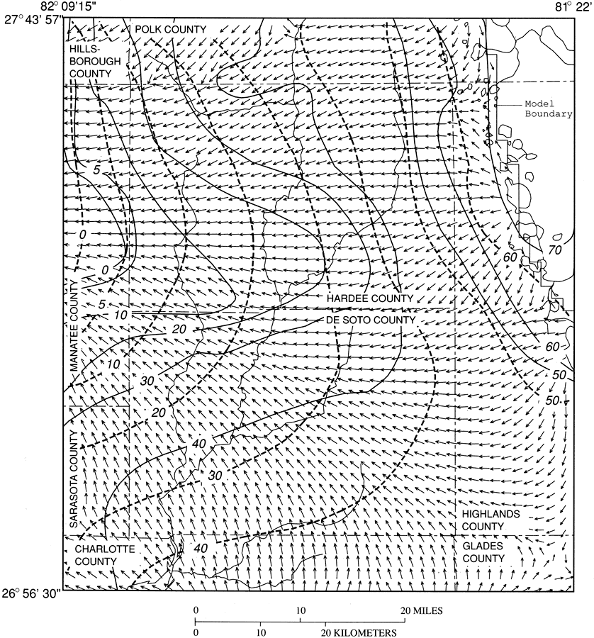 Groundwater Movement in the Upper Floridan Aquifer System in Hardee and De Soto Counties