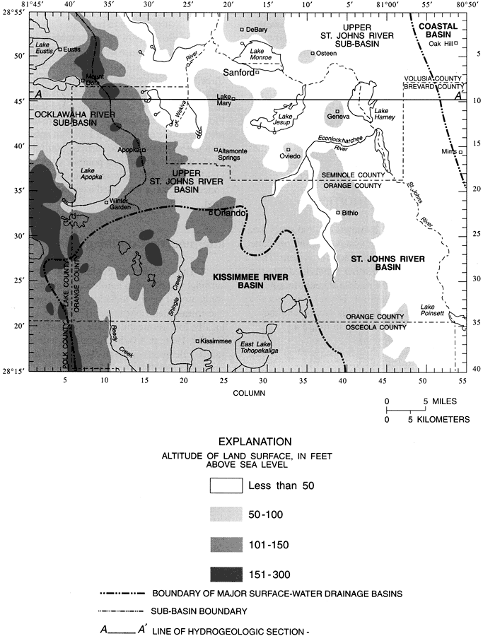 Generalized Topography of the Greater Orlando Metropolitan Area