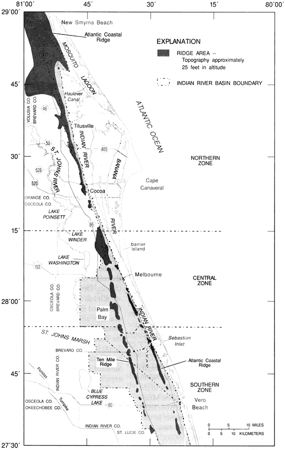 Landforms in the Indian River Basin
