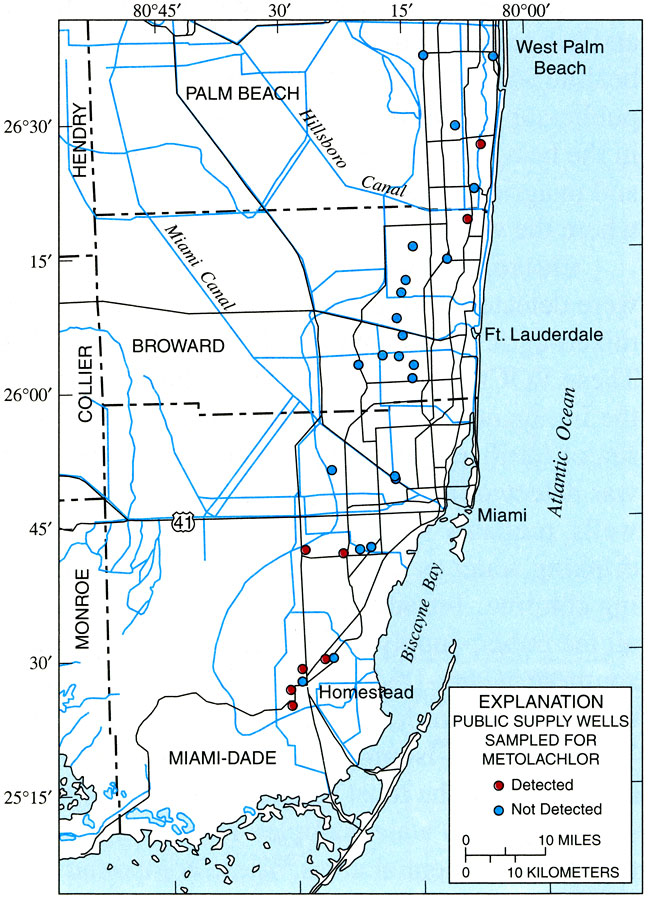 Occurrence of Metolachlor from Public-Supply Wells in the Biscayne Aquifer