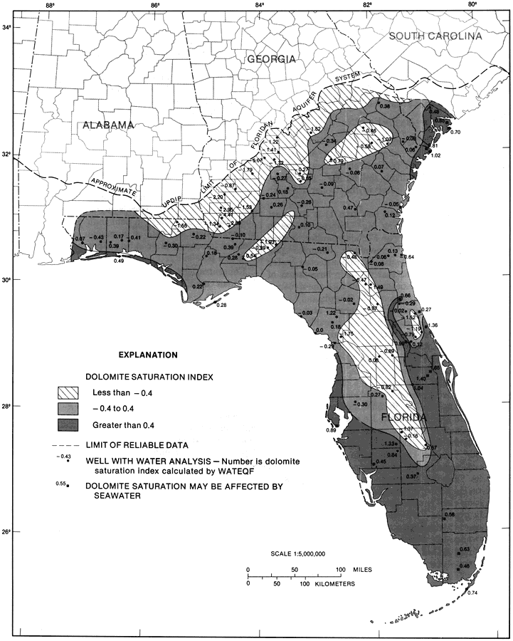 Dolomite Saturation Index from the Upper Floridan Aquifer Fig 18