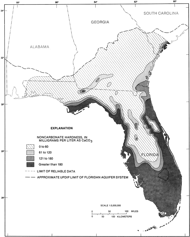 Noncarbonate Hardness of Water from the Upper Floridan Aquifer Fig 20