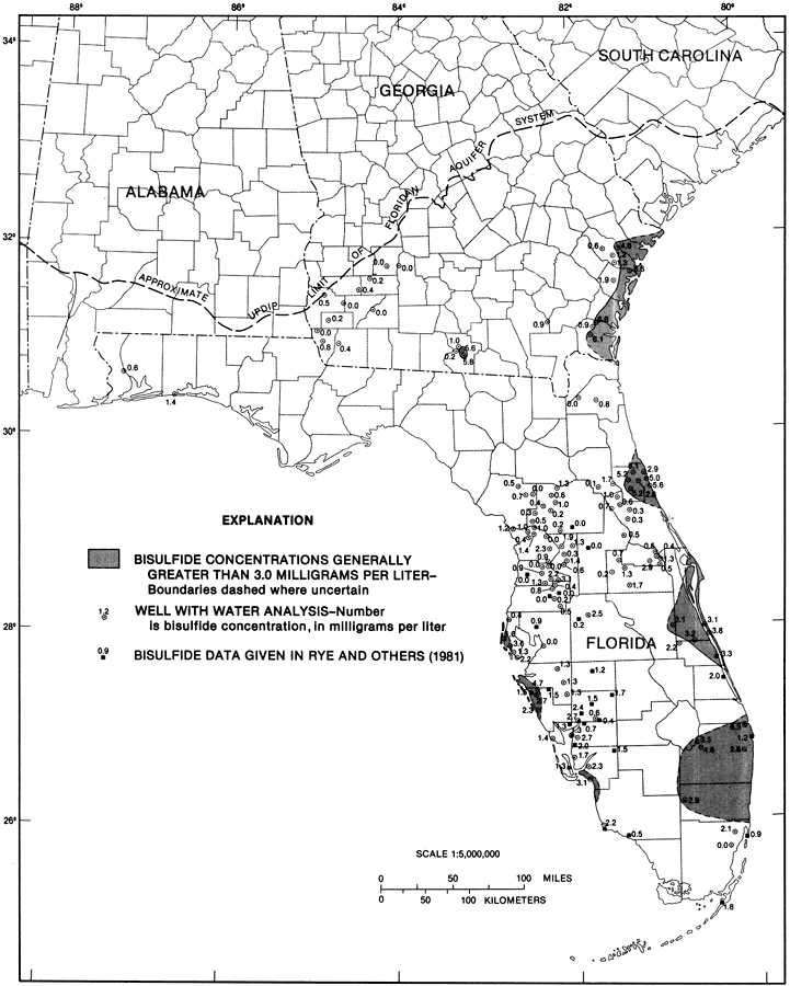 Bisulfide Concentrations in the Upper Floridan Aquifer Fig 26