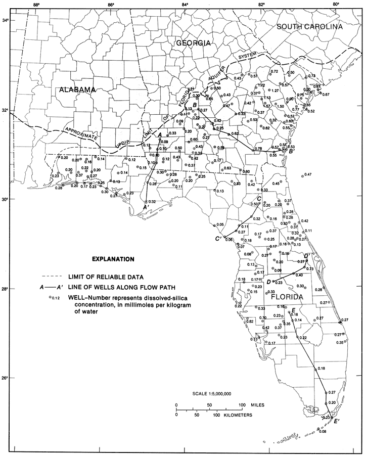 Concentrations of Dissolved Silica from the Upper Floridan Aquifer Fig 30