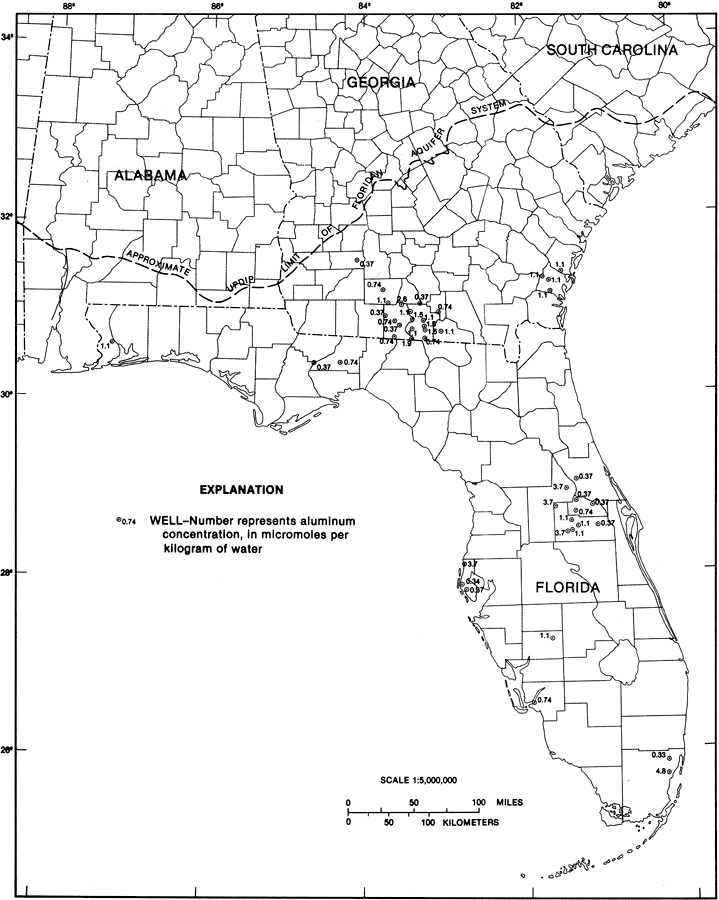 Concentrations of Aluminum from the Upper Floridan Aquifer Fig 32