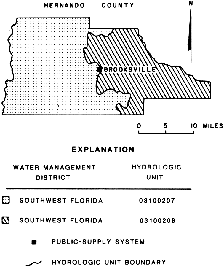 Water Management Districts and Hydrologic Units for Hernando County