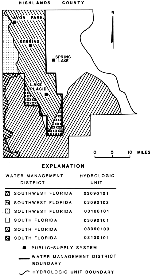 Water Management Districts and Hydrologic Units for Highlands County