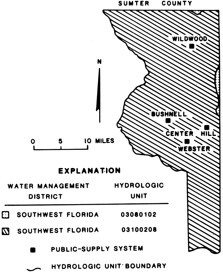 Water Management Districts and Hydrologic Units for Sumter County