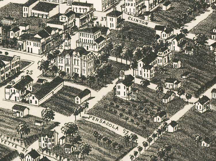 Detail View of the city of Tallahassee, State capital of Florida