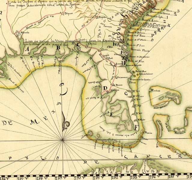 Detail of Facsimile - Descripcion Geografica, de la parte que los Espaoles poseen Actualmente en el Continente de la Florida...