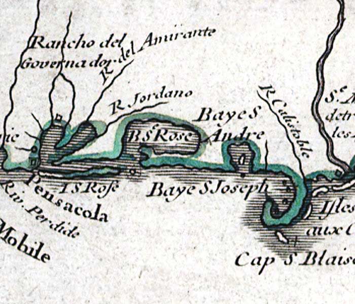 Detail - Carte de la Louisiane et du cours du Mississipi