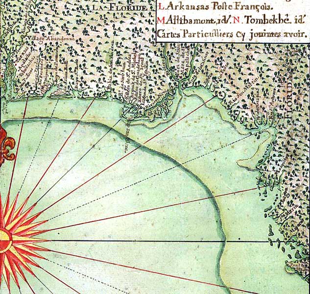 Detail - Carte general de toute la cote de la Louisianne jusqu'a la Baye St. Bernard