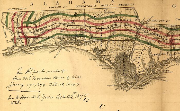 Detail - Map of the State of Florida showing the progress of the surveys accompanying annual report of the Surveyor General