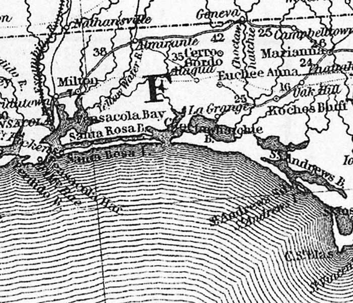 Detail - Thayer's statistical and military map of the middle and southern states