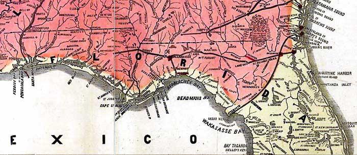 Detail - Lloyd's new military map of the border & southern states 